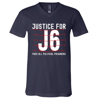 Justice For J6 Conservative V-Neck T-Shirt