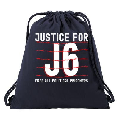 Justice For J6 Conservative Drawstring Bag