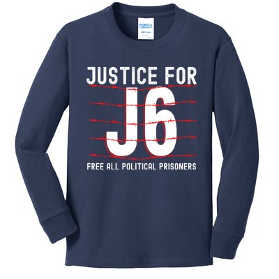 Justice For J6 Conservative Kids Long Sleeve Shirt