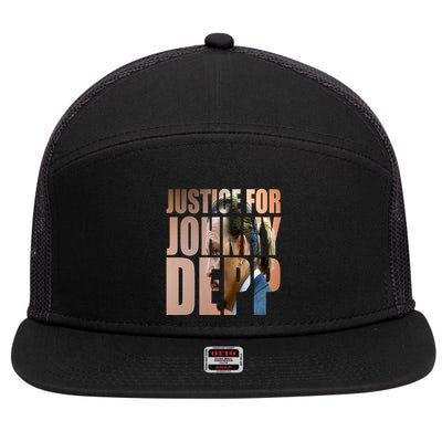 Justice For Johnny Depp Support 7 Panel Mesh Trucker Snapback Hat