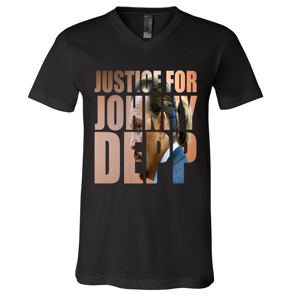 Justice For Johnny Depp Support V-Neck T-Shirt