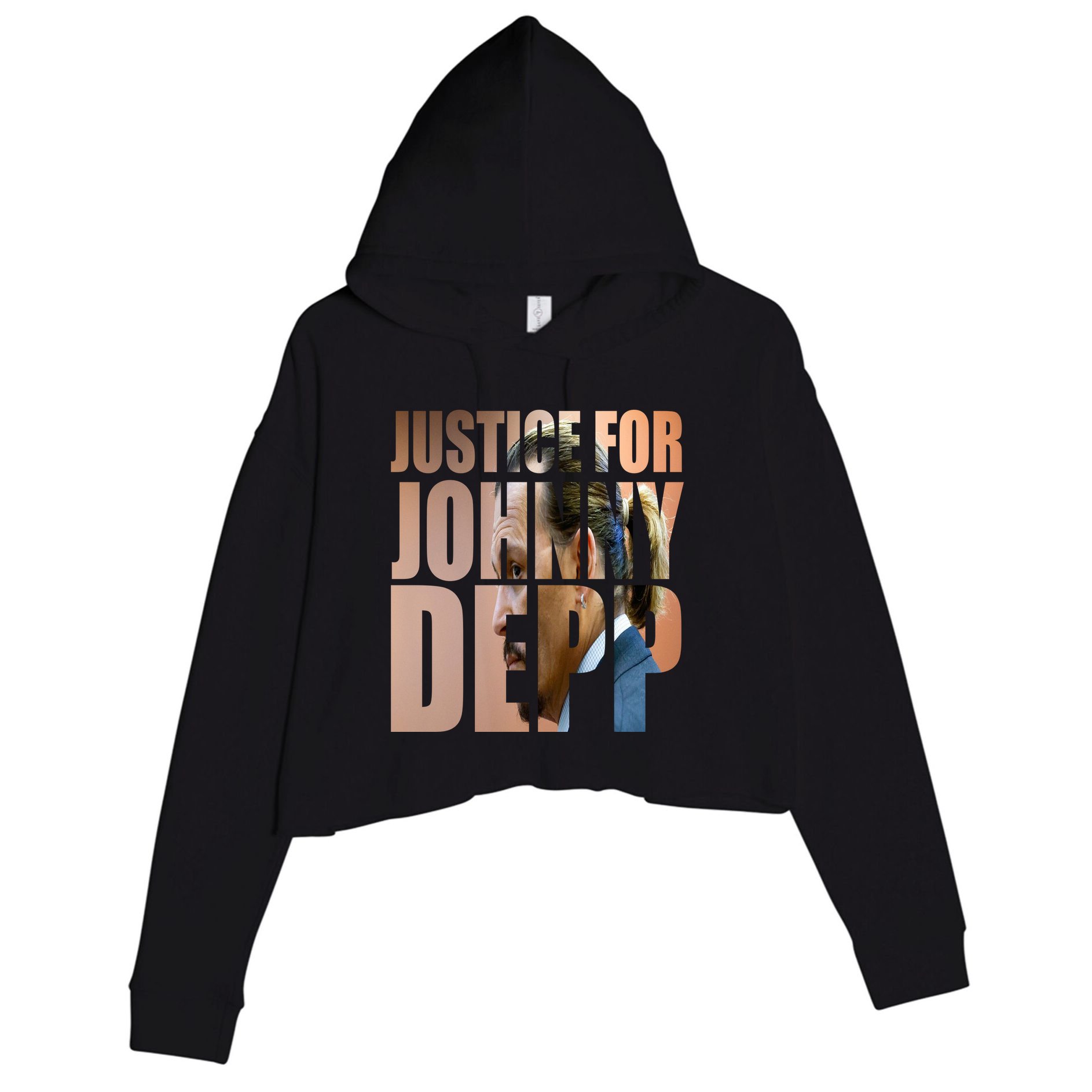 Justice For Johnny Depp Support Crop Fleece Hoodie