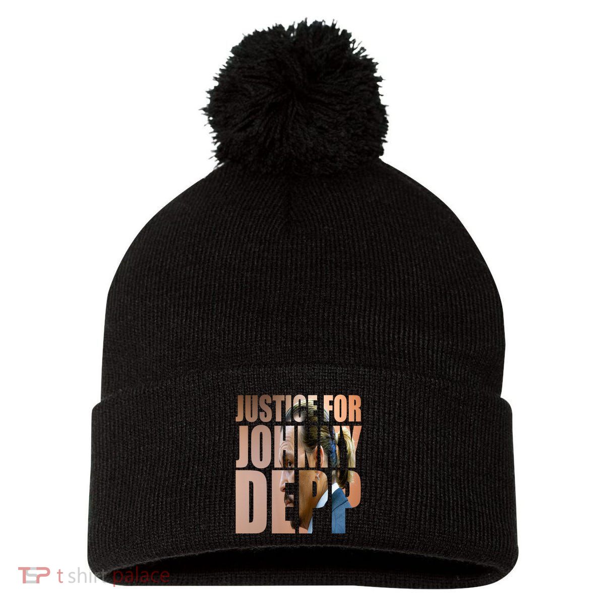 Justice For Johnny Depp Support Pom Pom 12in Knit Beanie