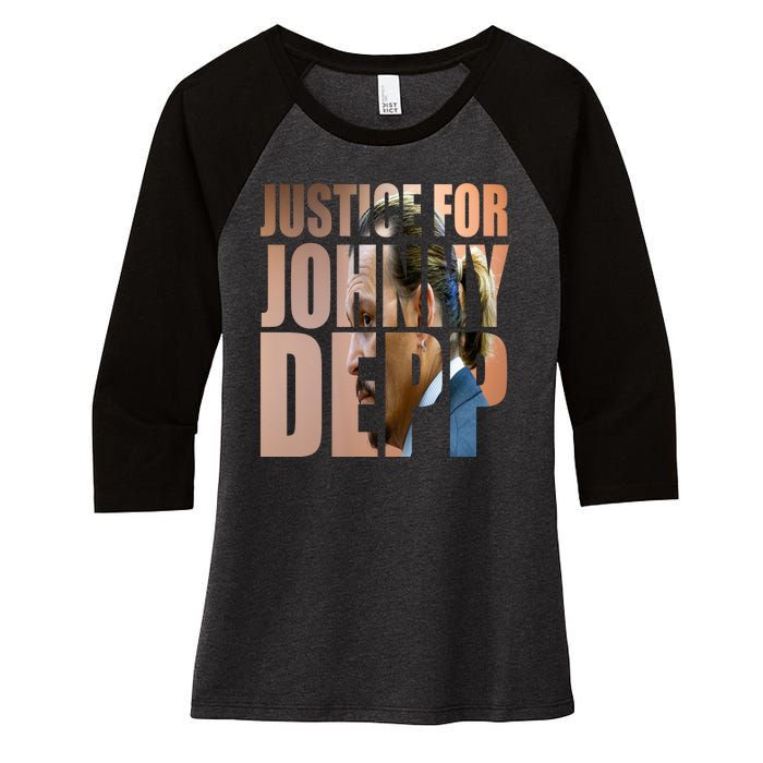 Justice For Johnny Depp Support Women's Tri-Blend 3/4-Sleeve Raglan Shirt