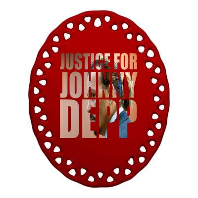 Justice For Johnny Depp Support Ceramic Oval Ornament