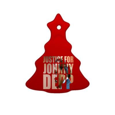 Justice For Johnny Depp Support Ceramic Tree Ornament