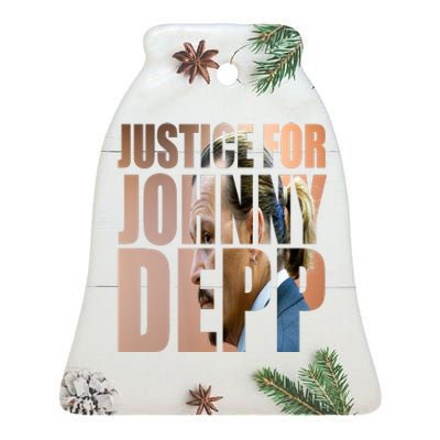 Justice For Johnny Depp Support Ceramic Bell Ornament