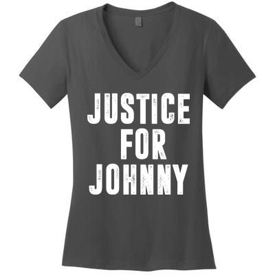 Justice For Johnny Depp Women's V-Neck T-Shirt