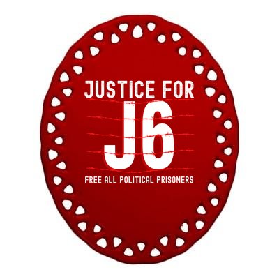 Justice For J6 Conservative 29 Ceramic Oval Ornament