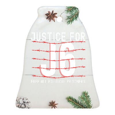 Justice For J6 Conservative 29 Ceramic Bell Ornament