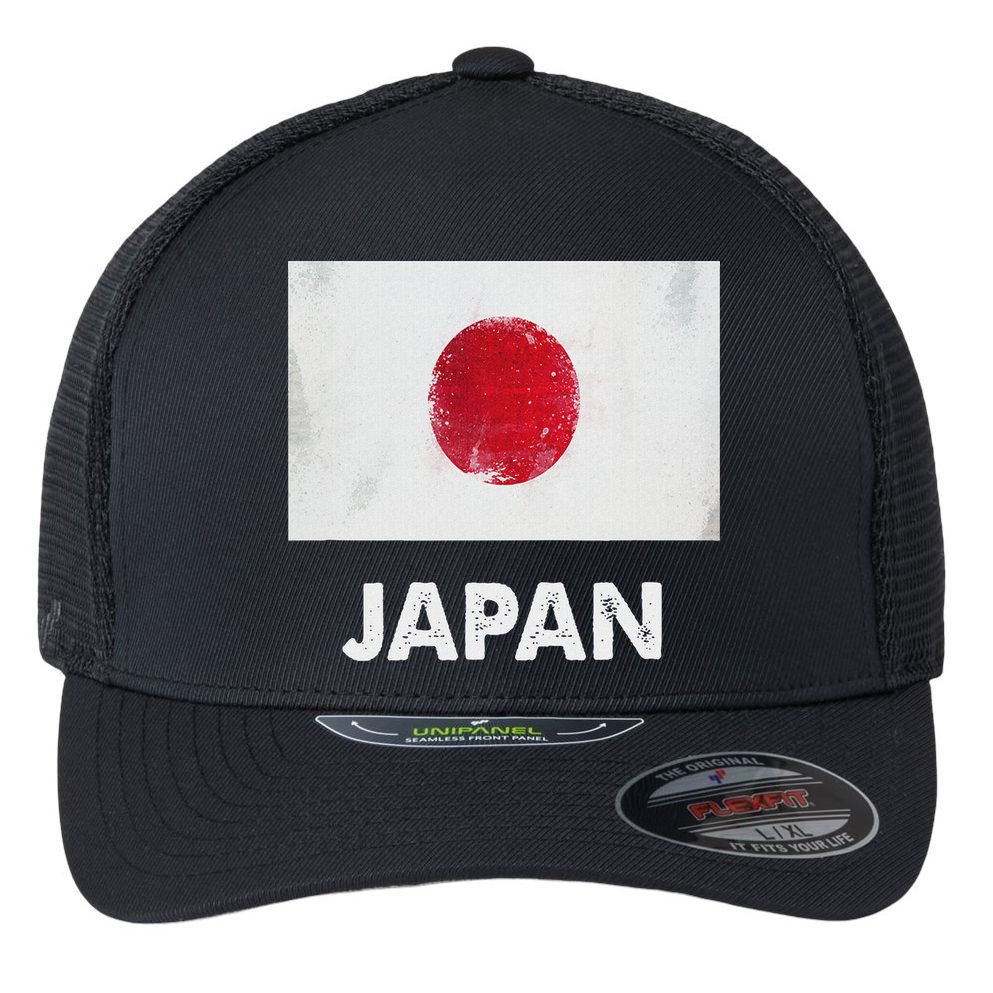 Japanese Flag Japanese Flexfit Unipanel Trucker Cap