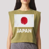 Japanese Flag Japanese Garment-Dyed Women's Muscle Tee