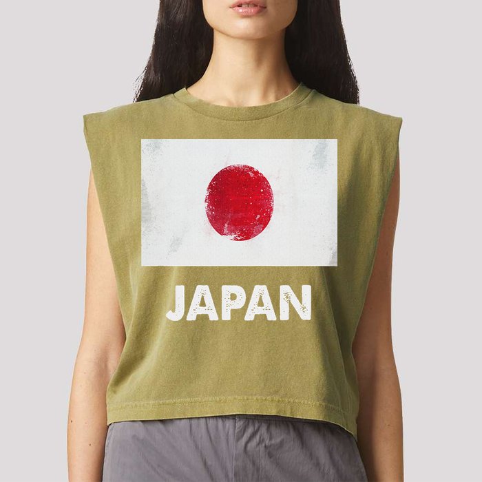 Japanese Flag Japanese Garment-Dyed Women's Muscle Tee