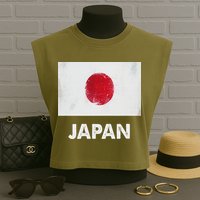 Japanese Flag Japanese Garment-Dyed Women's Muscle Tee