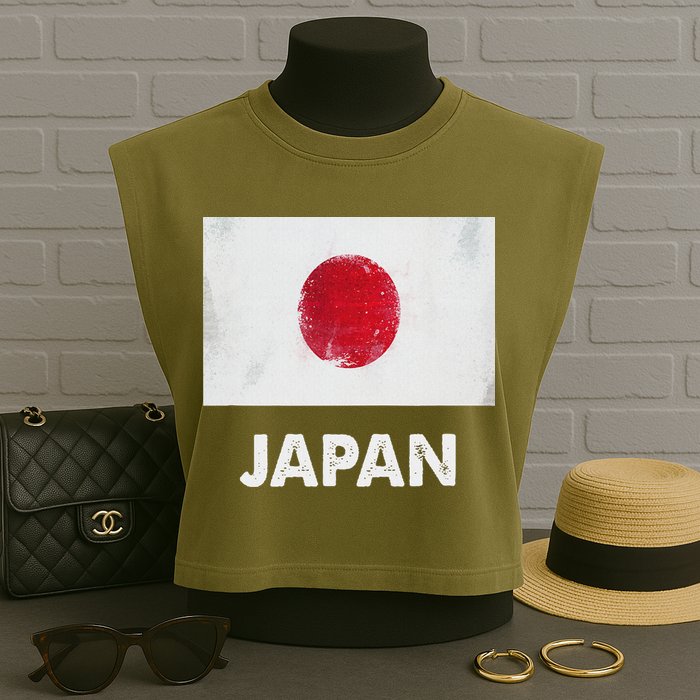 Japanese Flag Japanese Garment-Dyed Women's Muscle Tee