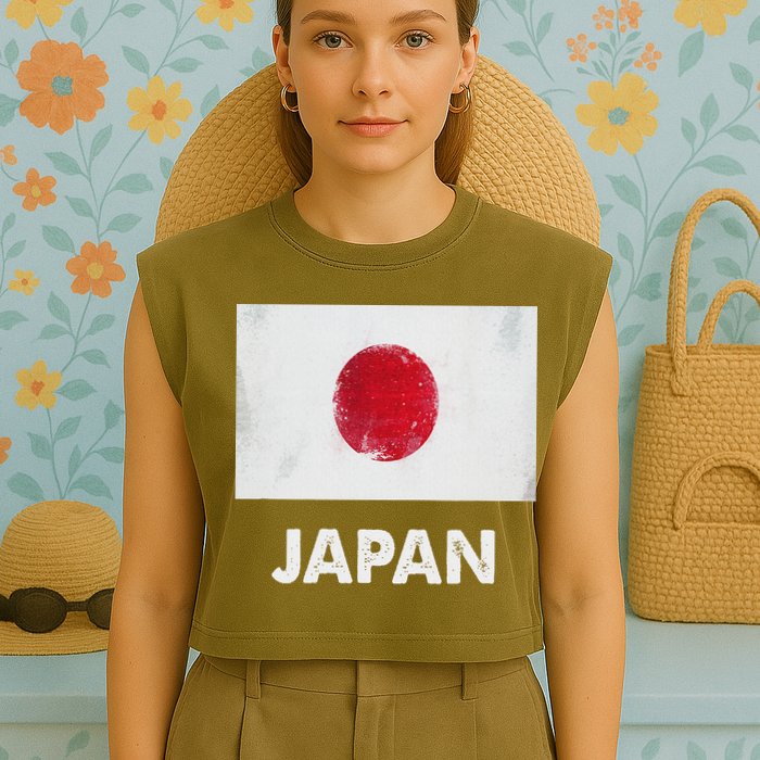 Japanese Flag Japanese Garment-Dyed Women's Muscle Tee