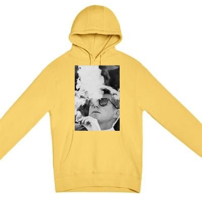 JFK Smoking with Shades John F. Kennedy President Premium Pullover Hoodie