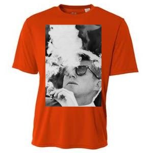 JFK Smoking with Shades John F. Kennedy President Cooling Performance Crew T-Shirt