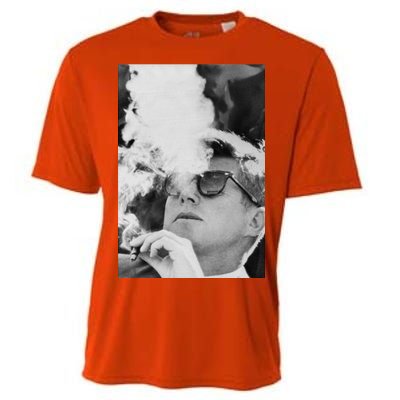 JFK Smoking with Shades John F. Kennedy President Cooling Performance Crew T-Shirt