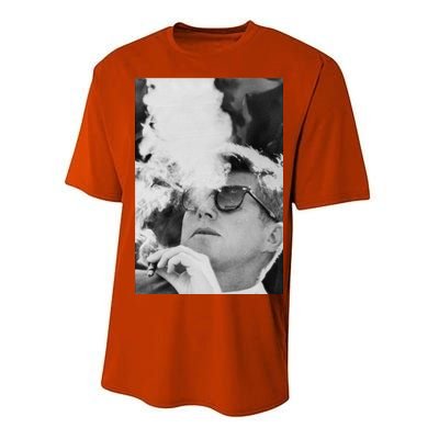 JFK Smoking with Shades John F. Kennedy President Performance Sprint T-Shirt