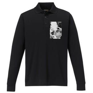 JFK Smoking with Shades John F. Kennedy President Performance Long Sleeve Polo