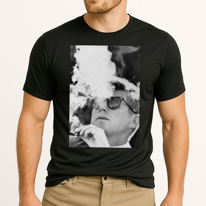 JFK Smoking with Shades John F. Kennedy President Cooling Performance Crew T-Shirt