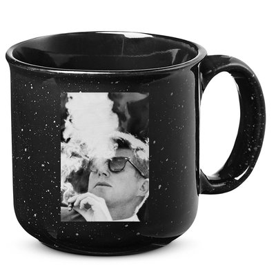 JFK Smoking with Shades John F. Kennedy President 15oz Campfire Ceramic Mug