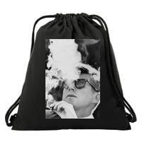 JFK Smoking with Shades John F. Kennedy President Drawstring Bag