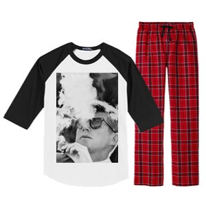 JFK Smoking with Shades John F. Kennedy President Raglan Sleeve Pajama Set