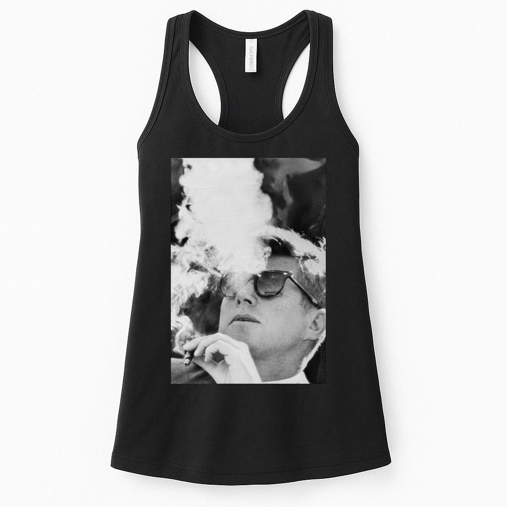 JFK Smoking with Shades John F. Kennedy President Womens Tank Top