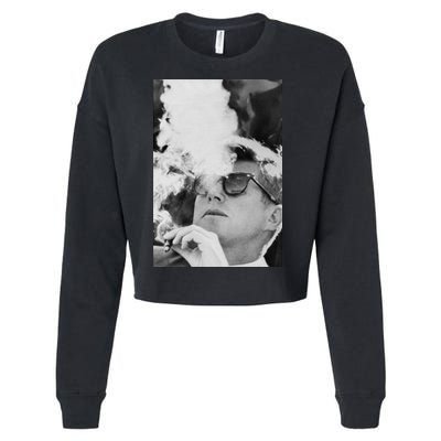 JFK Smoking with Shades John F. Kennedy President Cropped Pullover Crew