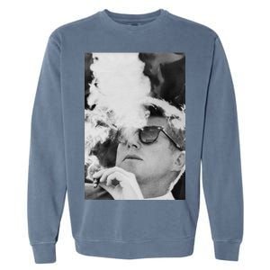 JFK Smoking with Shades John F. Kennedy President Garment-Dyed Sweatshirt