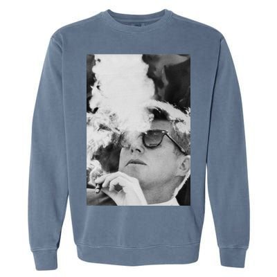 JFK Smoking with Shades John F. Kennedy President Garment-Dyed Sweatshirt