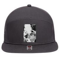 JFK Smoking with Shades John F. Kennedy President 7 Panel Mesh Trucker Snapback Hat