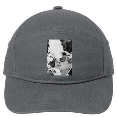 JFK Smoking with Shades John F. Kennedy President 7-Panel Snapback Hat