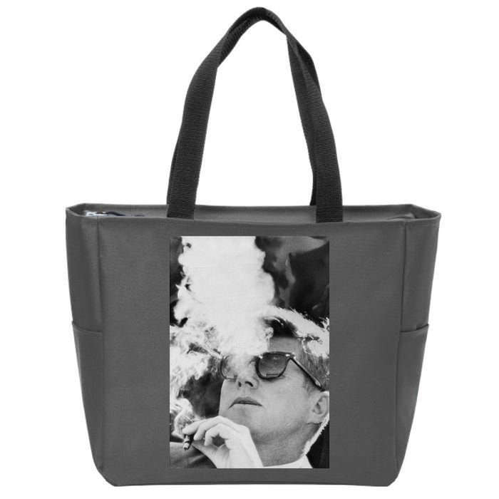 JFK Smoking with Shades John F. Kennedy President Zip Tote Bag