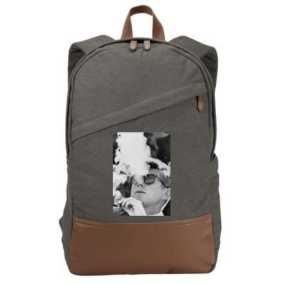 JFK Smoking with Shades John F. Kennedy President Cotton Canvas Backpack