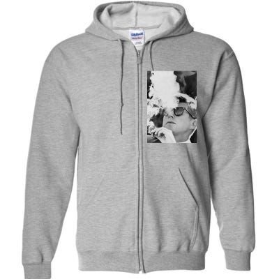 JFK Smoking with Shades John F. Kennedy President Full Zip Hoodie