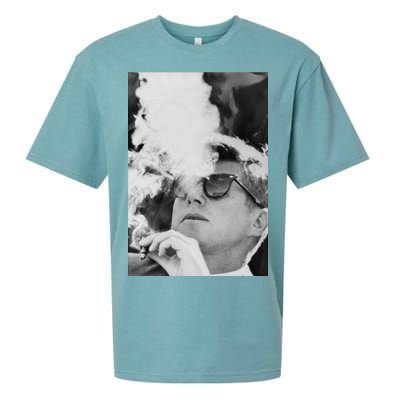 JFK Smoking with Shades John F. Kennedy President Sueded Cloud Jersey T-Shirt