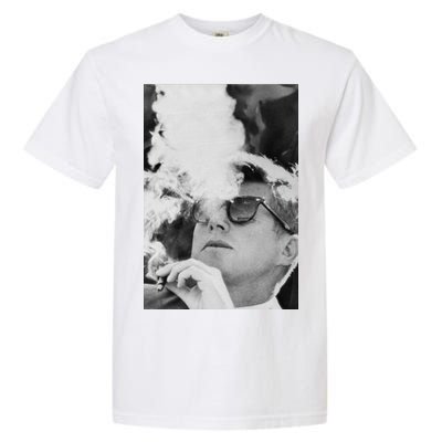 JFK Smoking with Shades John F. Kennedy President Garment-Dyed Heavyweight T-Shirt