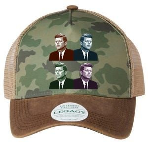 John Fitzgerald Kennedy 35th President Retro Block Portraits Legacy Tie Dye Trucker Hat