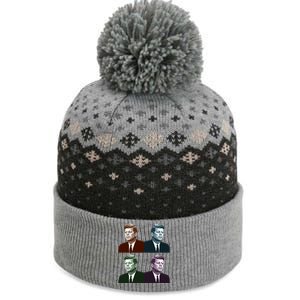 John Fitzgerald Kennedy 35th President Retro Block Portraits The Baniff Cuffed Pom Beanie