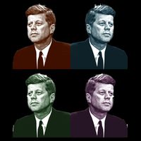 John Fitzgerald Kennedy 35th President Retro Block Portraits Drawstring Bag