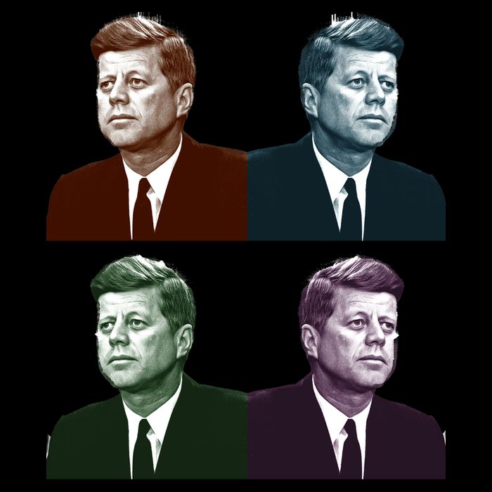 John Fitzgerald Kennedy 35th President Retro Block Portraits Drawstring Bag