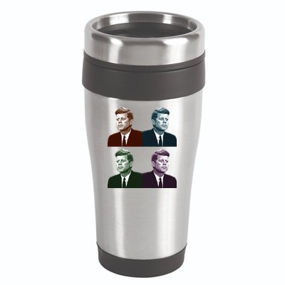 John Fitzgerald Kennedy 35th President Retro Block Portraits 16oz Travel Tumbler
