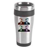 John Fitzgerald Kennedy 35th President Retro Block Portraits 16oz Travel Tumbler