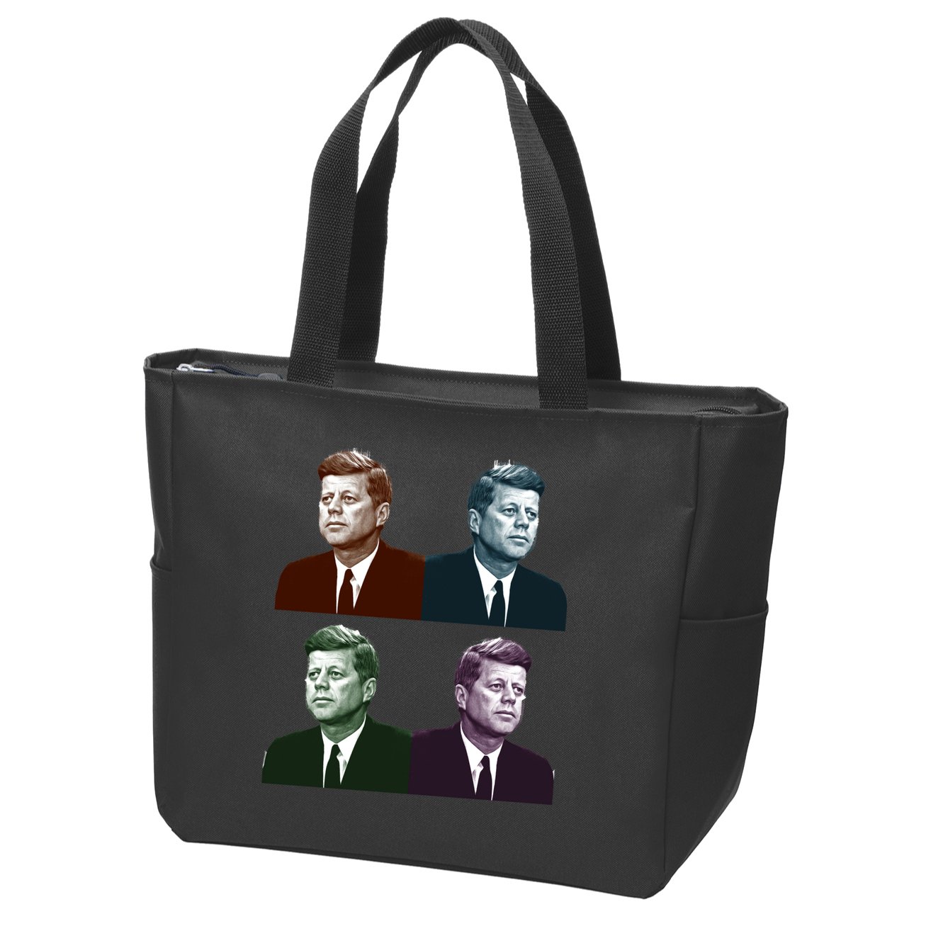 John Fitzgerald Kennedy 35th President Retro Block Portraits Zip Tote Bag