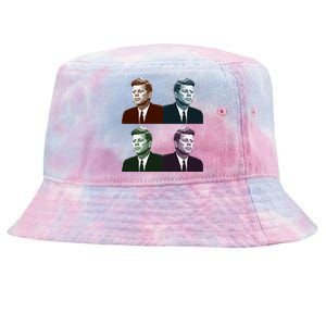 John Fitzgerald Kennedy 35th President Retro Block Portraits Tie-Dyed Bucket Hat