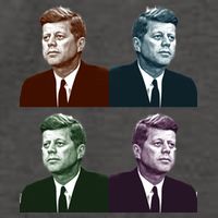 John Fitzgerald Kennedy 35th President Retro Block Portraits Vector Backpack