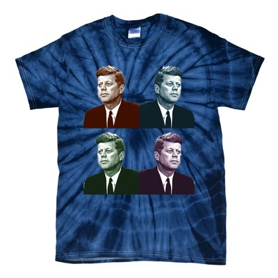 John Fitzgerald Kennedy 35th President Retro Block Portraits Tie-Dye T-Shirt